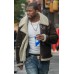 Power 50 Cent Brown Fur Leather Jacket